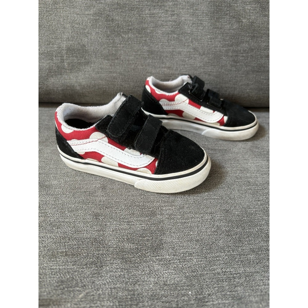 Vans Old Skool‎ Kids Toddler Shoes Size 6 Black w/ Red & White Dots